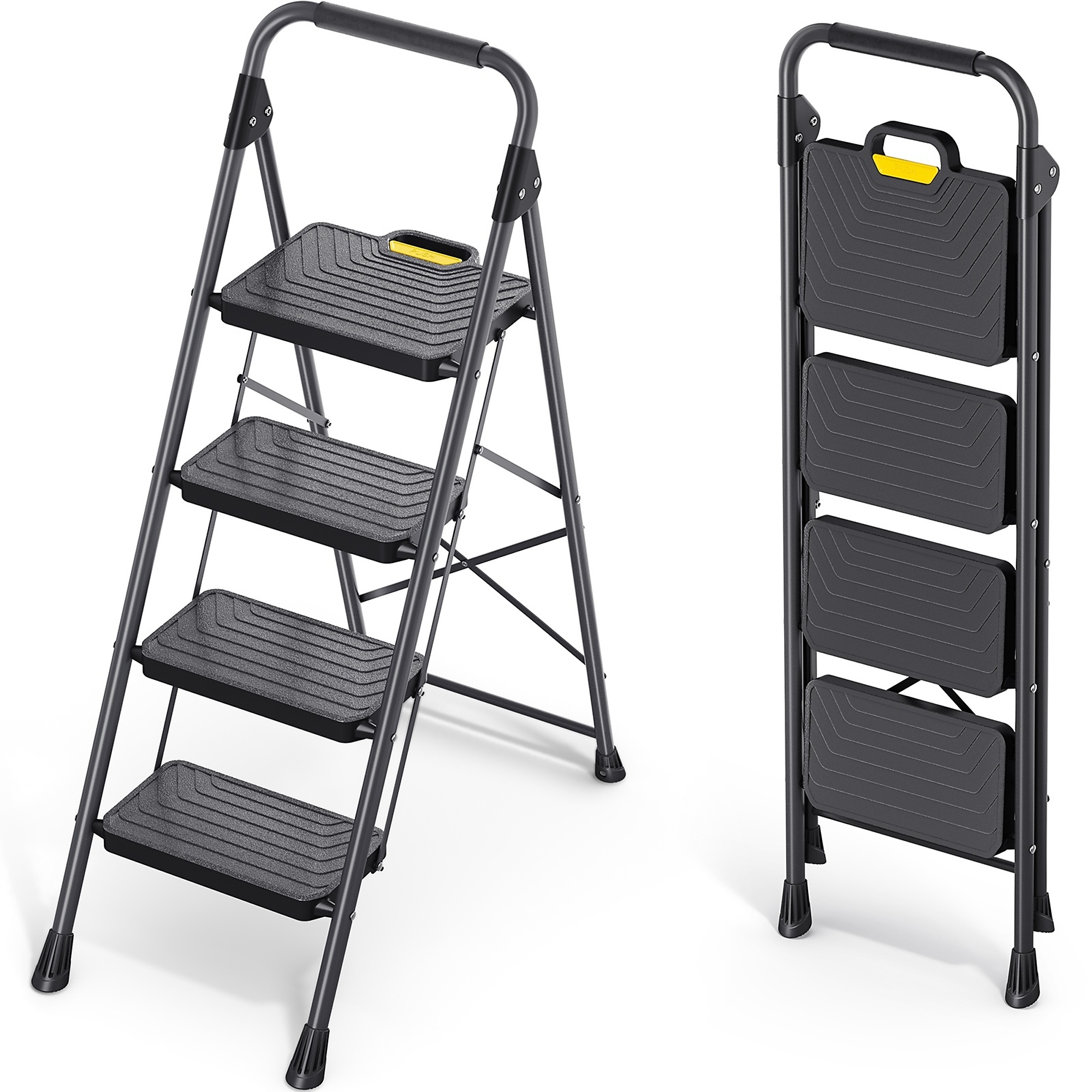 4.2 ft. Metal Lightweight Step Ladder (9 ft. Reach) with Safety Lock Design 800 lb. Load Capacity Type IAA Duty Rating